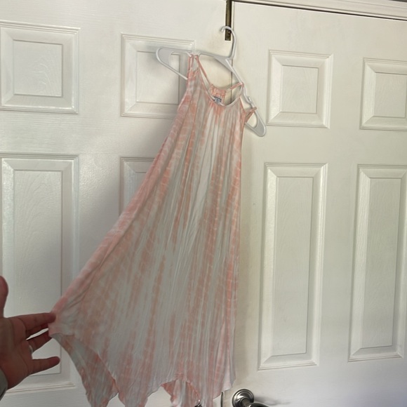 Pink Tie Dye Kids Flowy Dress - Picture 2 of 5
